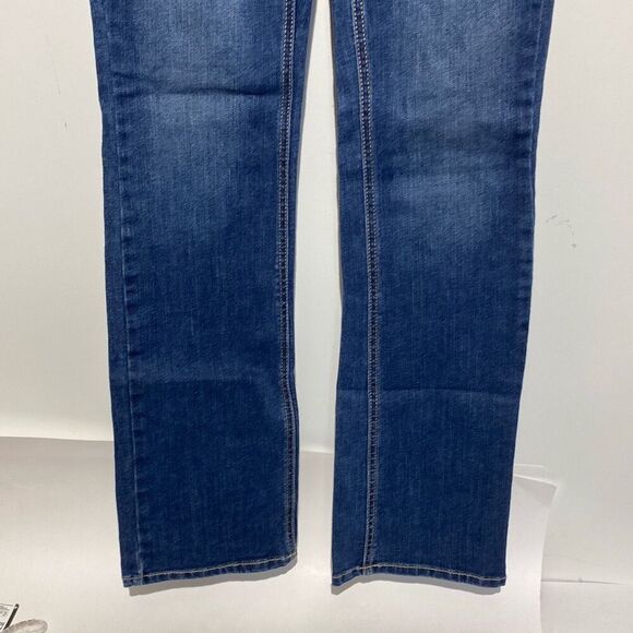 Aeropostale Women's Blue Denim Stretch Curvy Boot Jeans Medium Wash Size 00 Long - Picture 2 of 12